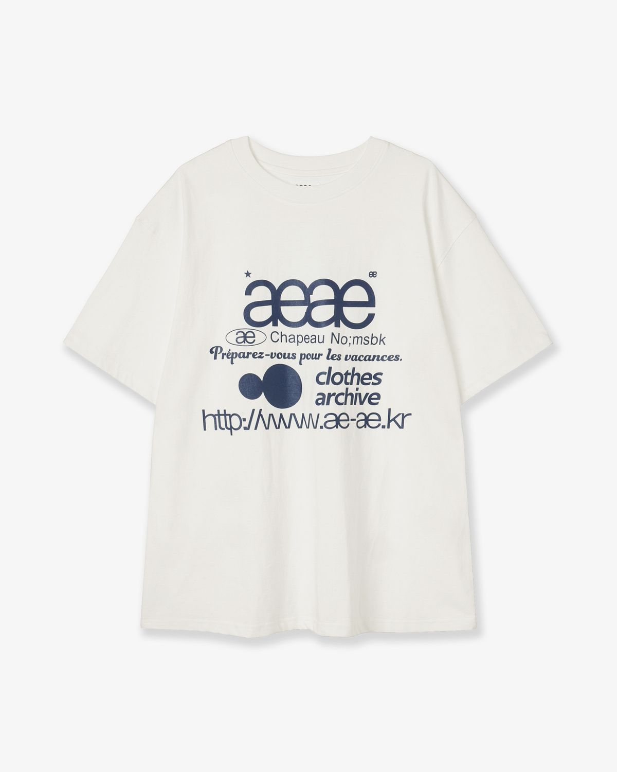 에이이에이이(AEAE) WEB LOGO T-SHIRTS [WHITE/BLUE]