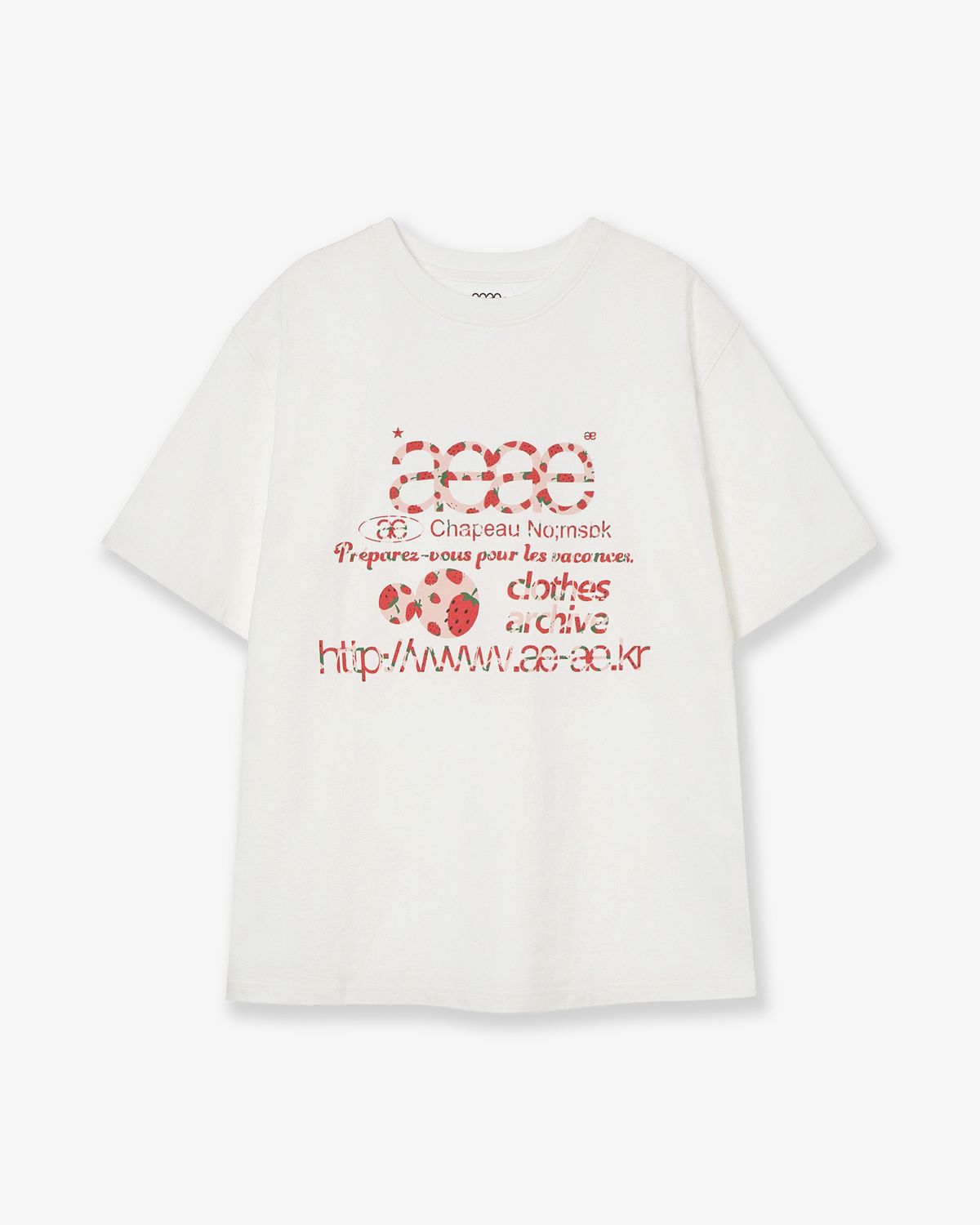 에이이에이이(AEAE) WEB LOGO T-SHIRTS [STRAWBERRY]