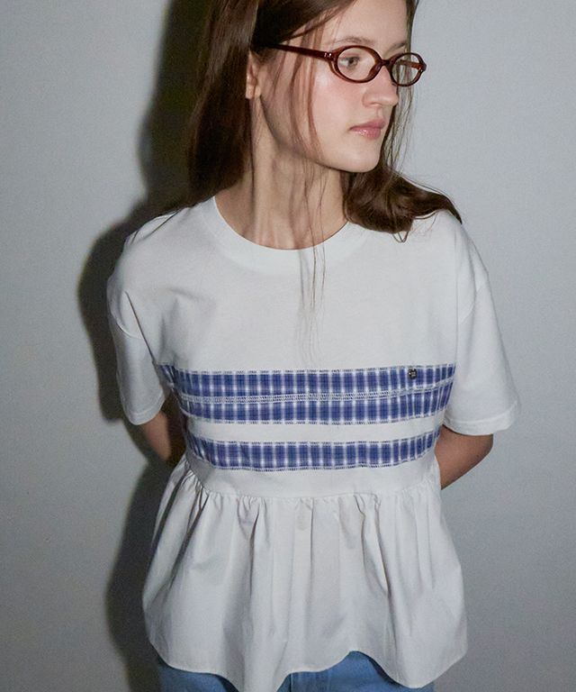 Tシャツ・カットソー RONRON PATCHWORK RUFFLE SHORT SLEEVE T SHIRT WHITE MUSINSA公式 | RONRON PATCHWORK RUFFLE SHORT SLEEVE T SHIRT WHITE