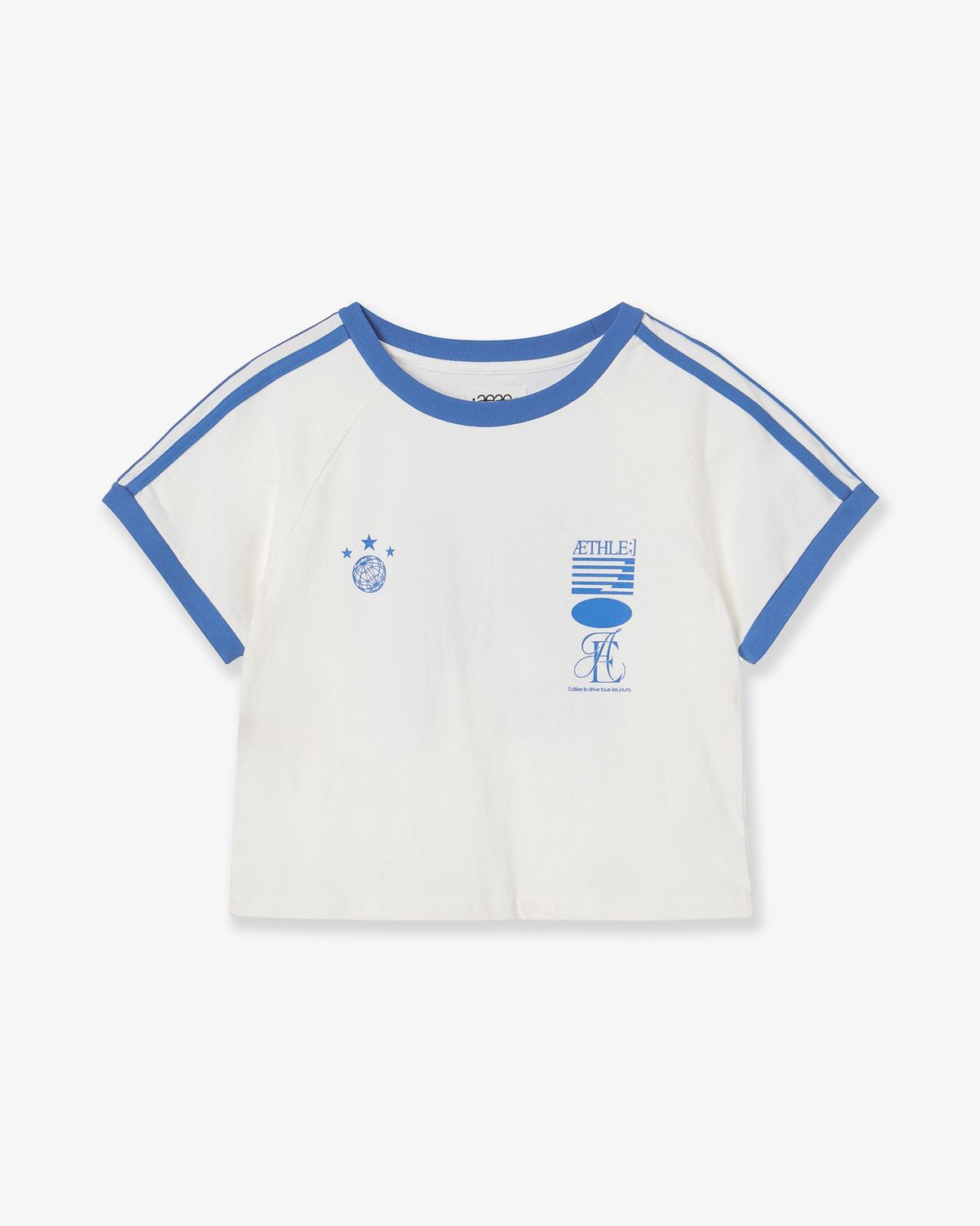 에이이에이이(AEAE) ATHLETE STRIPE HALF T-SHIRTS [WHITE]