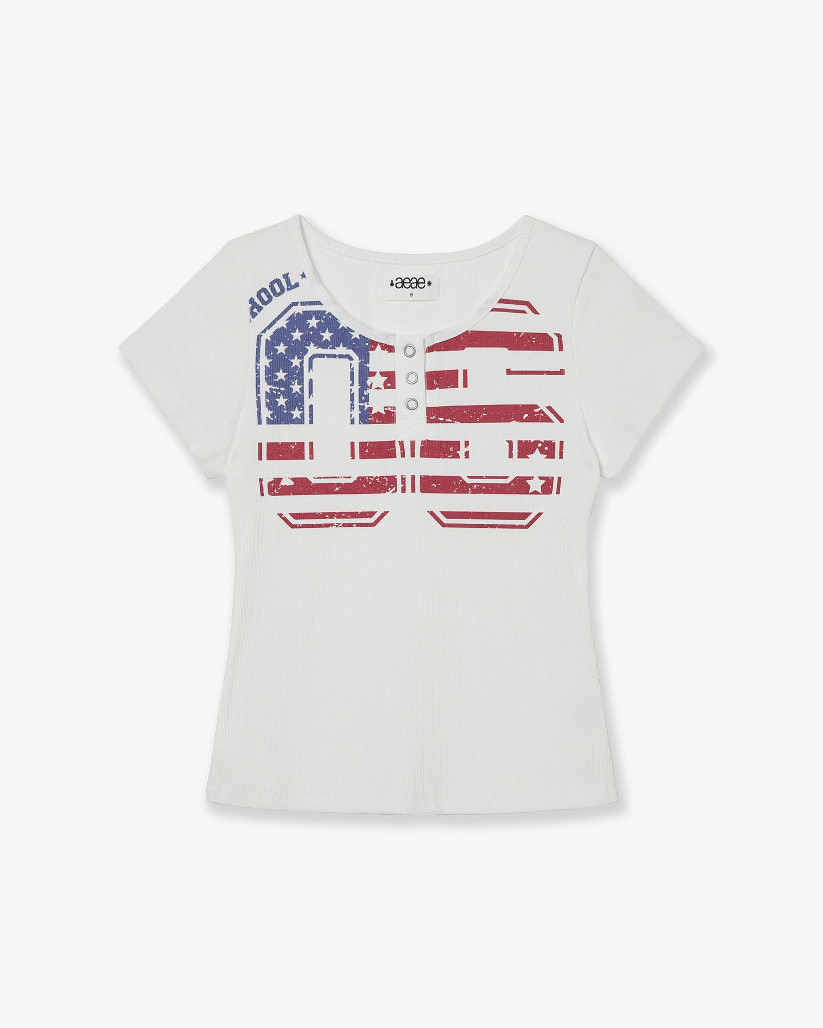 激安通販 MUSINSA公式 | [WHITE] TEE NECK HENLY BANNER USA AEAE トップス