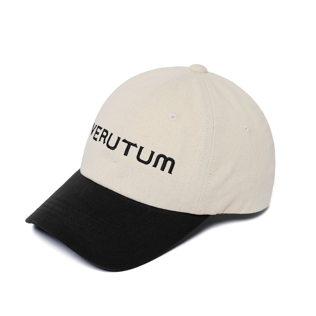 베루툼(VERUTUM) 베루툼 프론트 로고 투톤 바이오워싱 볼캡 블랙