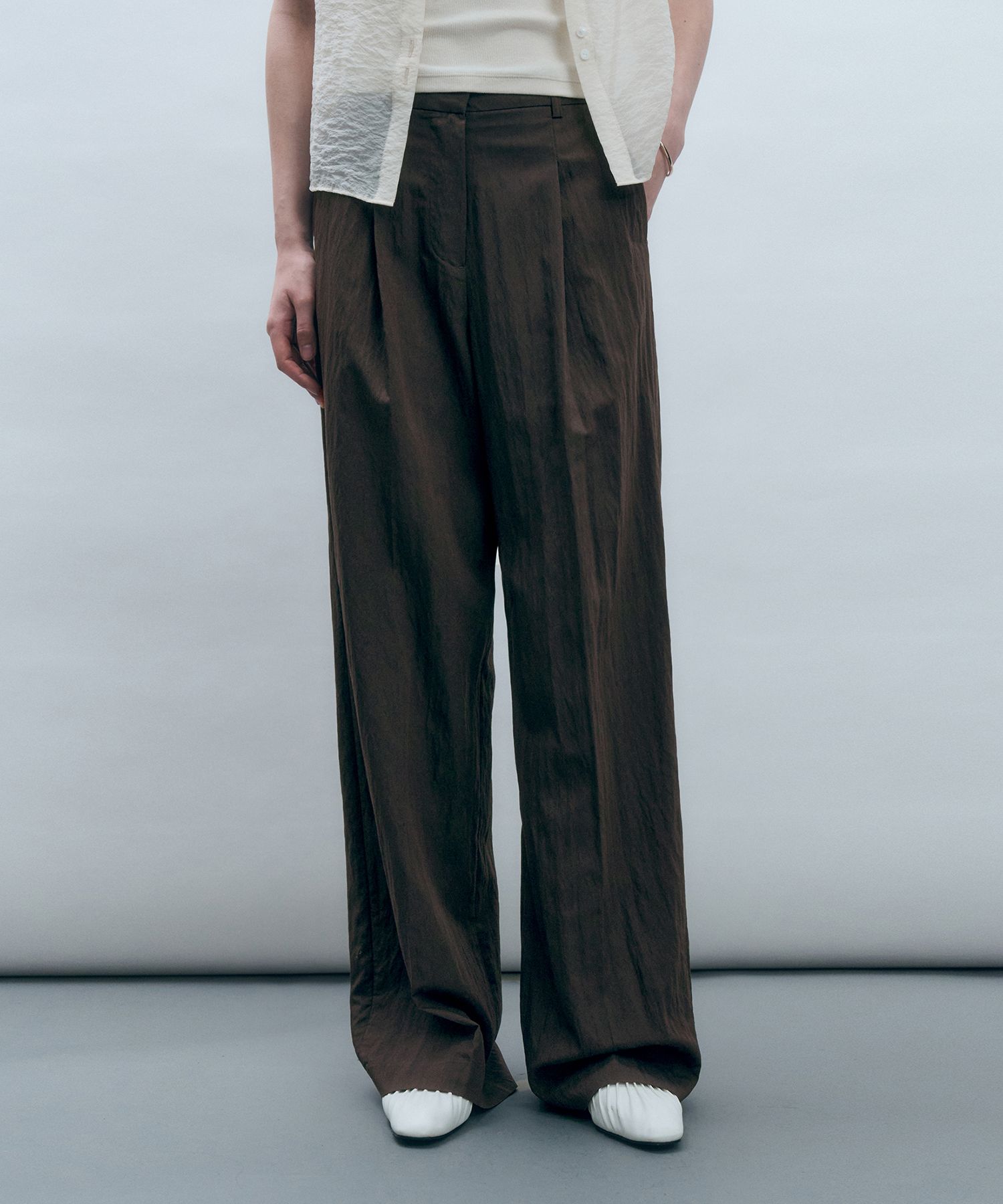 ☆送料・関税込☆MONGDOL★BELT POINT ONE TUCK SLACKS★ TMOYZQ Women's Dress Pants with Pockets, High Waisted