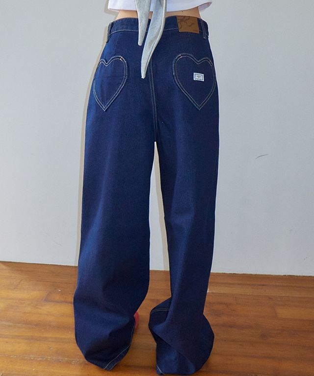 【RONRON】BACK HEART STITCH POCKET DENIM PANTS MUSINSA | RONRON BACK HEART STITCH POCKET DENIM PANTS INDIGO