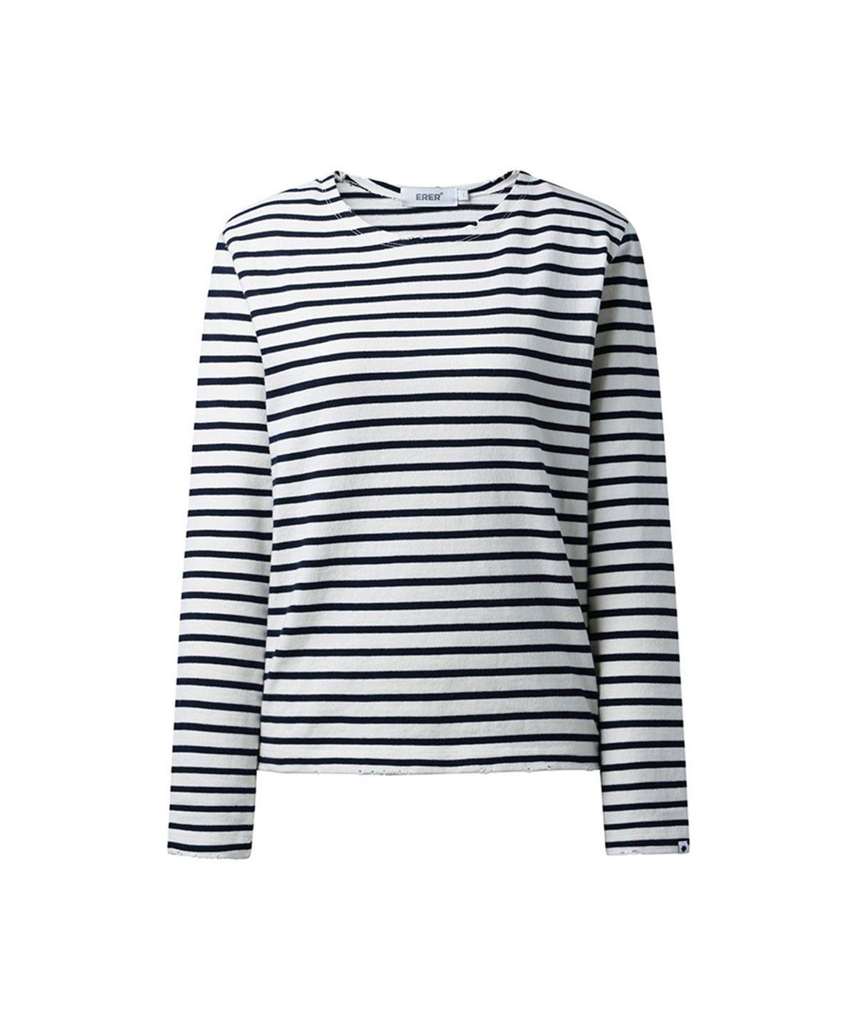 에르에르(ERER) Striped vintage washing long sleeve Navy