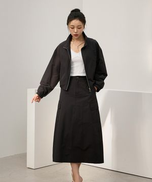 윈드 브레이커 점퍼 & 카고 스커트 세트