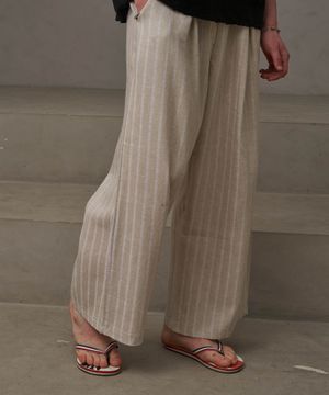 린넨 스트라이프 밴딩팬츠(아이보리)