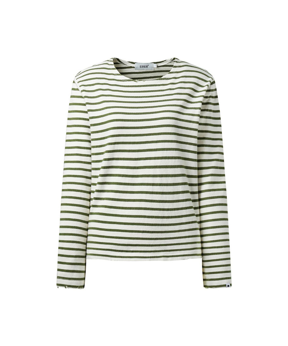 에르에르(ERER) Striped vintage washing long sleeve Khaki