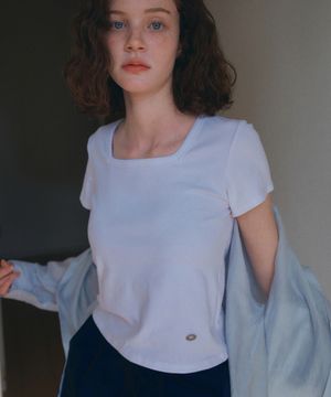 에센셜 스퀘어넥 반팔 티셔츠 MDTS072_4 Colors