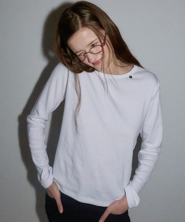 【RONRON】25ss MINI POINT LABEL OVER FIT LONG SLEEVE MUSINSA | RONRON MINI POINT LABEL OVER FIT LONG SLEEVE BLUE