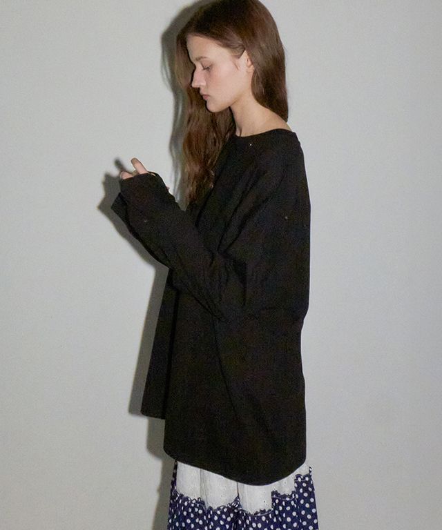 【RONRON】25ss MINI POINT LABEL OVER FIT LONG SLEEVE MUSINSA | RONRON MINI POINT LABEL OVER FIT LONG SLEEVE WHITE