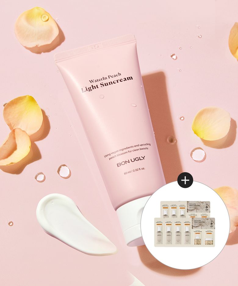 워터인 피치 라이트 선크림 60ml (SPF 50+ PA++++) + 퍼밍 켈프 3종 (1.5ml x 3) 7매 증정
