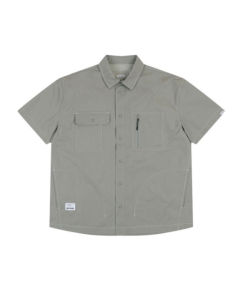 STITCHED SHORT SLEEVE SHIRT (KHAKI)