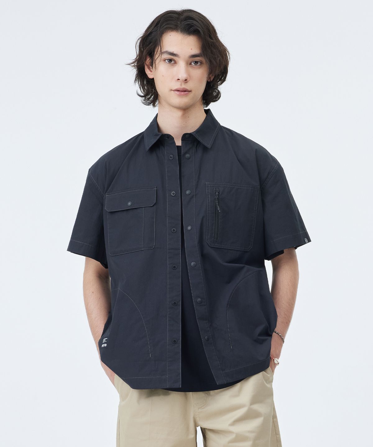 아웃도어 프로덕츠(OUTDOOR PRODUCTS) STITCHED SHORT SLEEVE SHIRT (BLACK)
