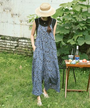 여름 휴양지 뷔스티에 와이드 팬츠 점프슈트 롱 원피스 / HF119W