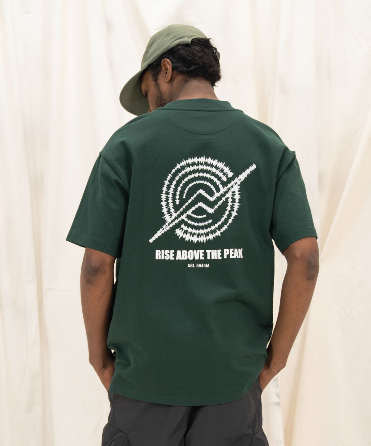 칼라파타르(KALAPATTHAR) Signature Logo Loose Fit T-Shirt - Green