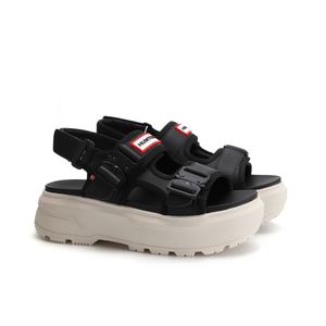 [WOMEN] 시티 레블 네오 레더 버클 샌들 - 블랙/캔버스크림 UFD3109LEABLV