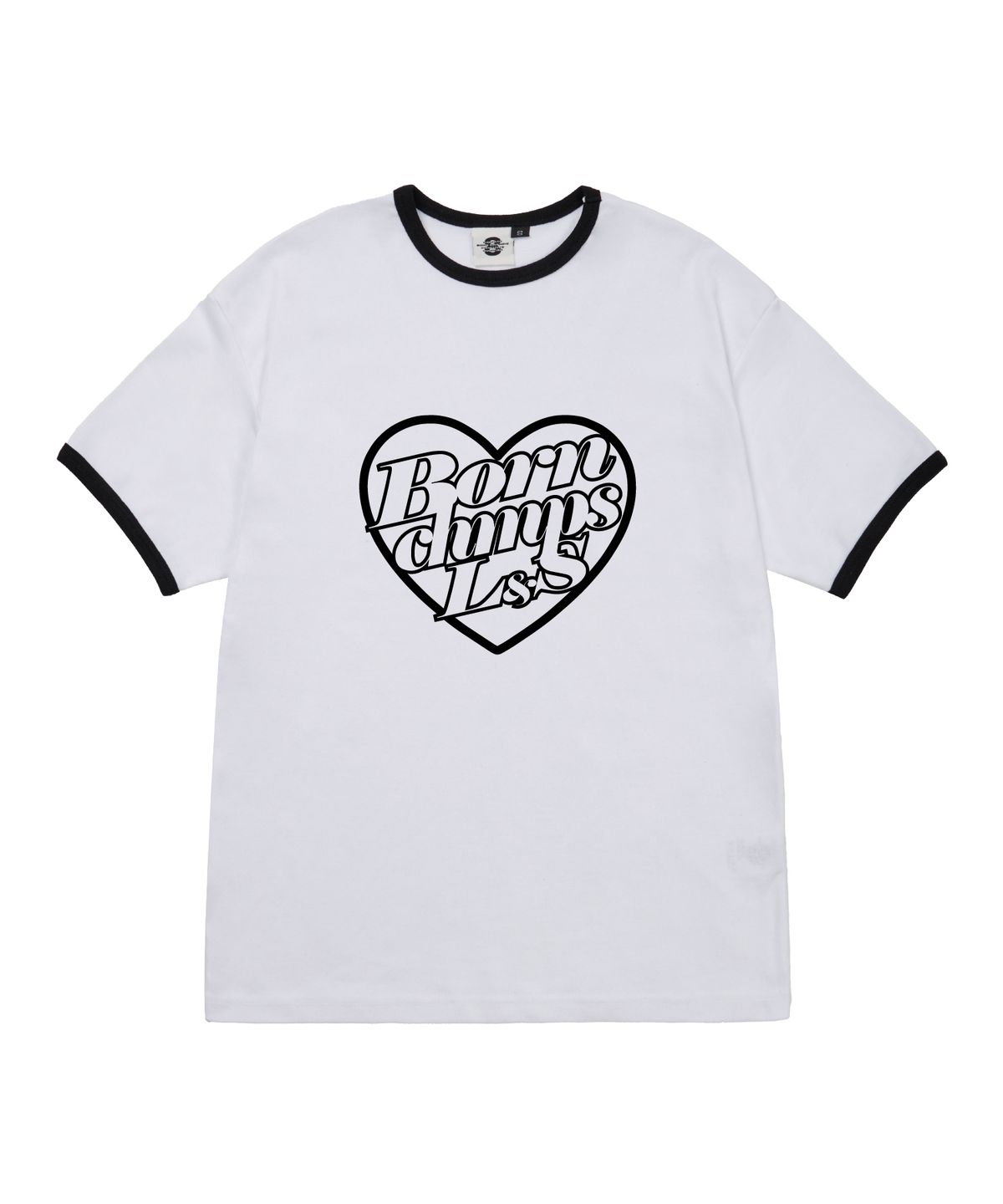 본챔스(BORN CHAMPS) [5 COLORS] HEART CHIP 여성 후라이스 링거 반팔티셔츠 B25ST51