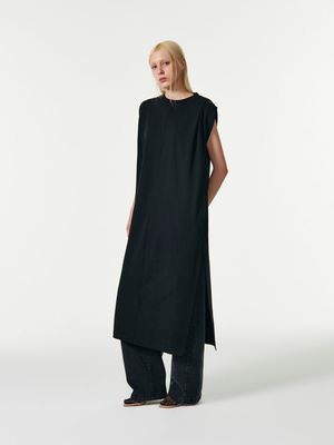 SLEEVELESS COTTON JERSEY DRESS [BLACK]