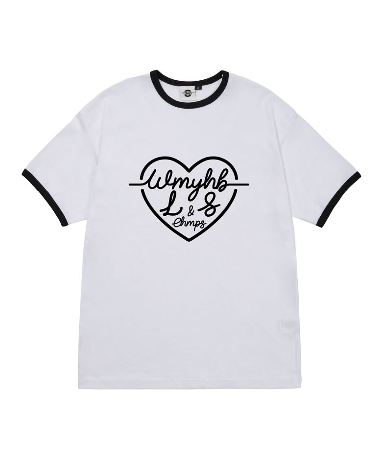 [5 COLORS] HEART L&S 여성 후라이스 링거 반팔티셔츠 B25ST52