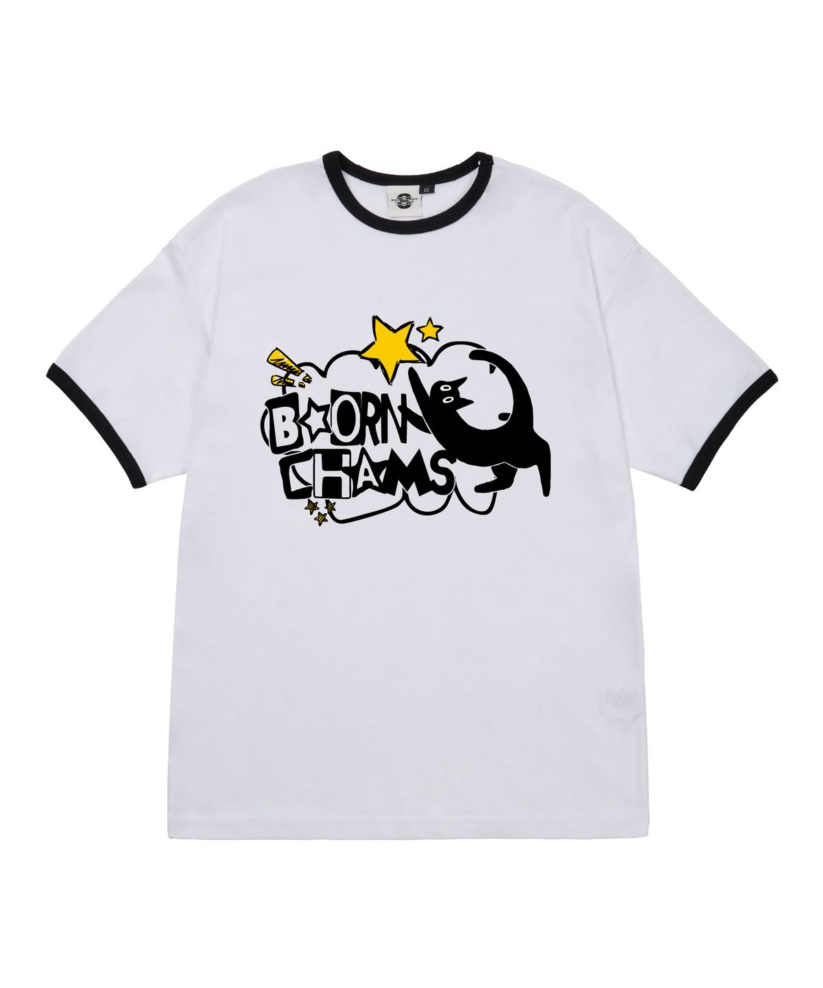 본챔스(BORN CHAMPS) [4 COLORS] STAR CAT 여성 후라이스 링거 반팔티셔츠 B25ST54