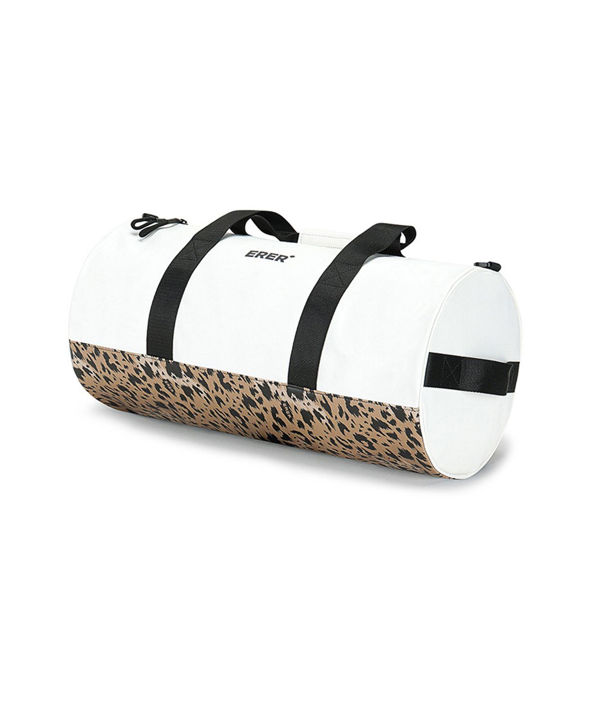 에르에르(ERER) Signature leopard roll boston bag White