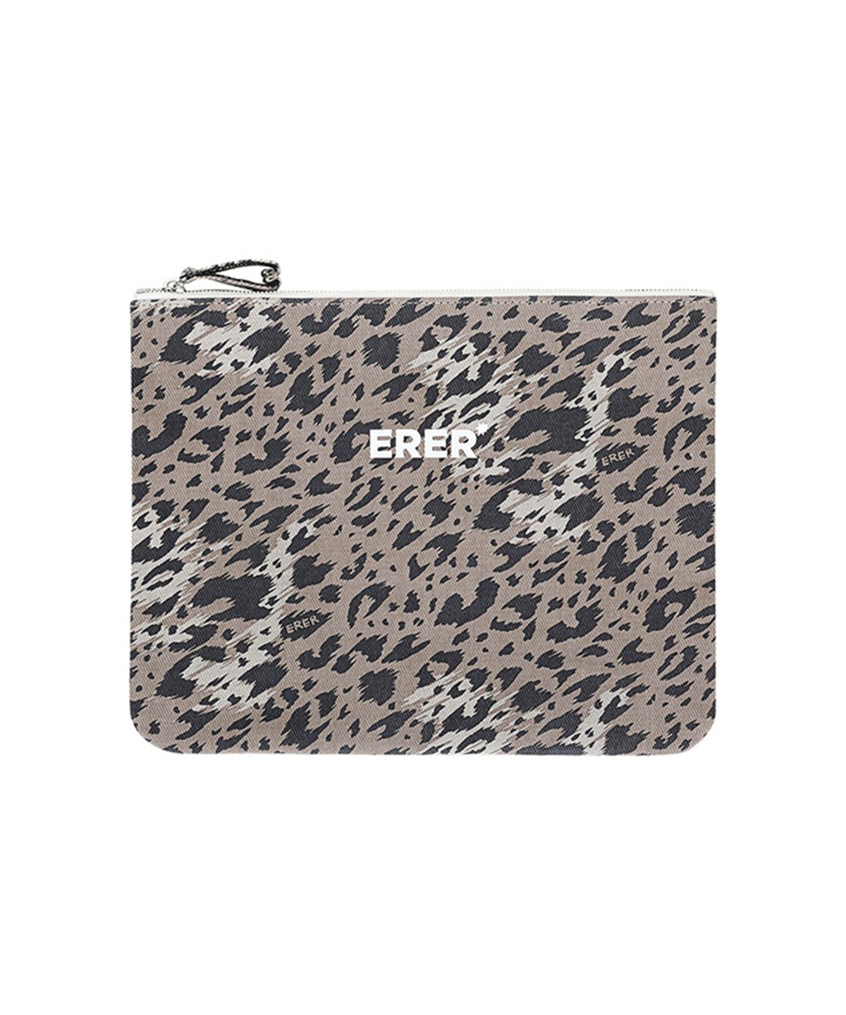 에르에르(ERER) Signature leopard pouch Brown