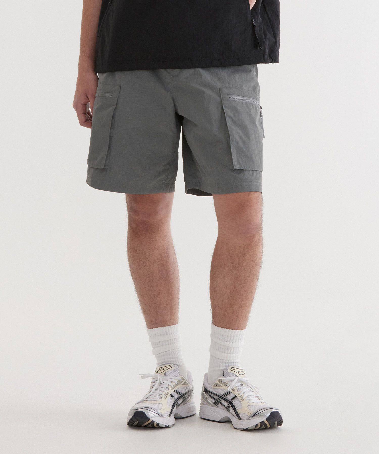 MUSINSA COVERNAT Woven Utility Regular Cargo Shorts Sage Gray