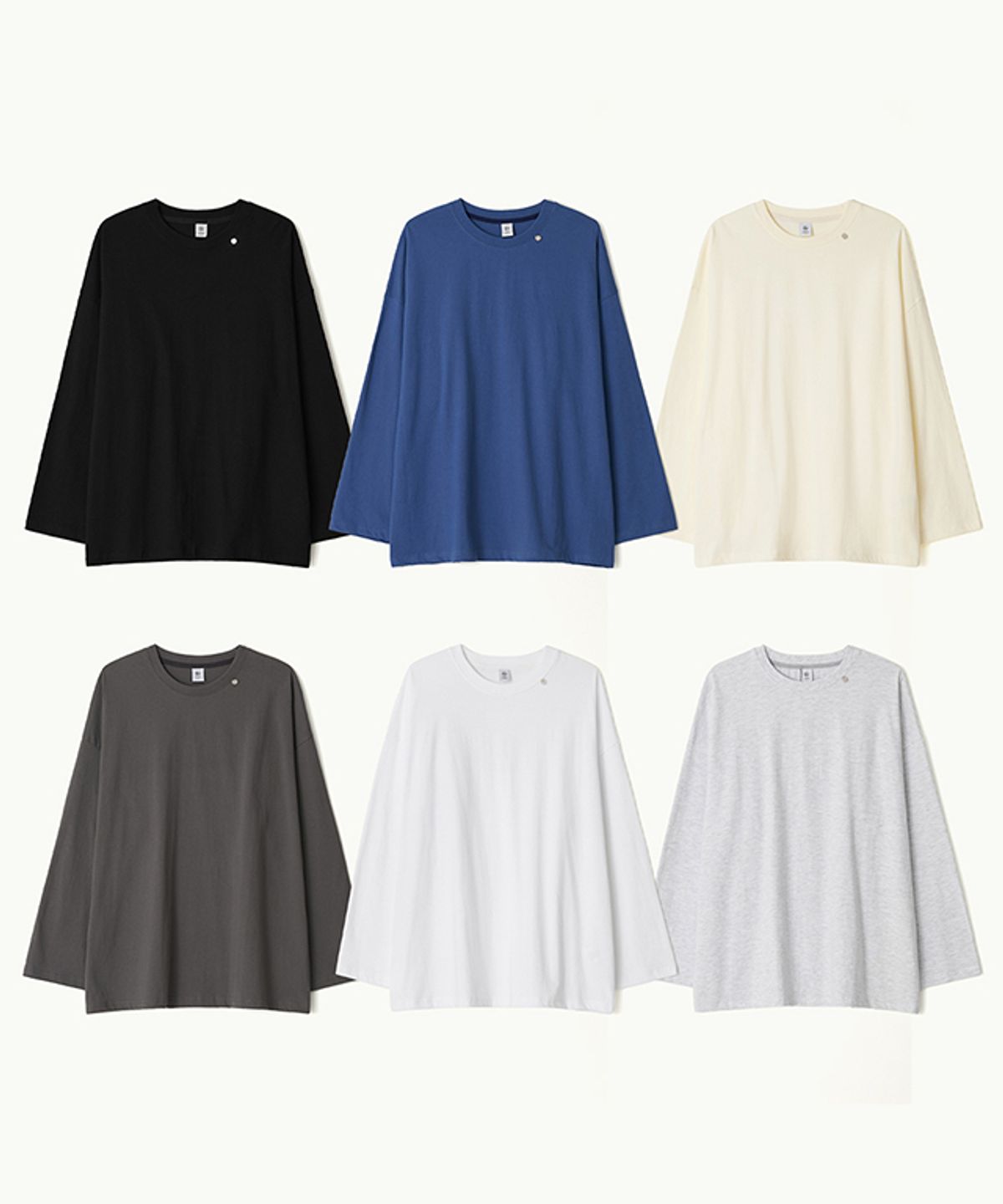 론론(RONRON) MINI POINT LABEL OVER FIT LONG SLEEVE (6color)