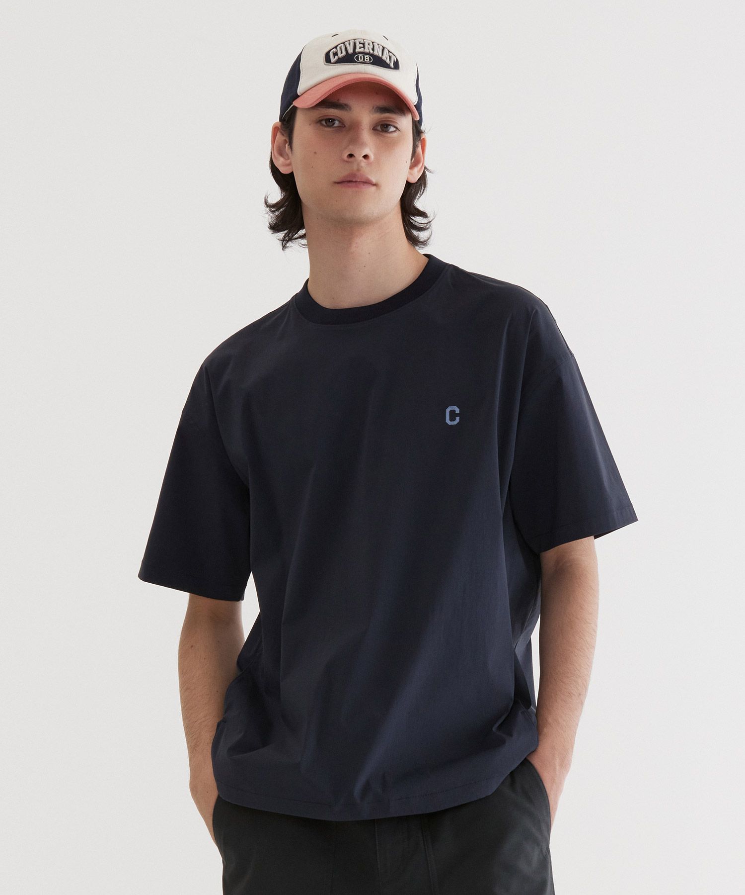 Tシャツ・カットソー COVERNAT College Tech Nylon T-Shirt Navy MUSINSA | COVERNAT College Tech Nylon T-shirt Navy