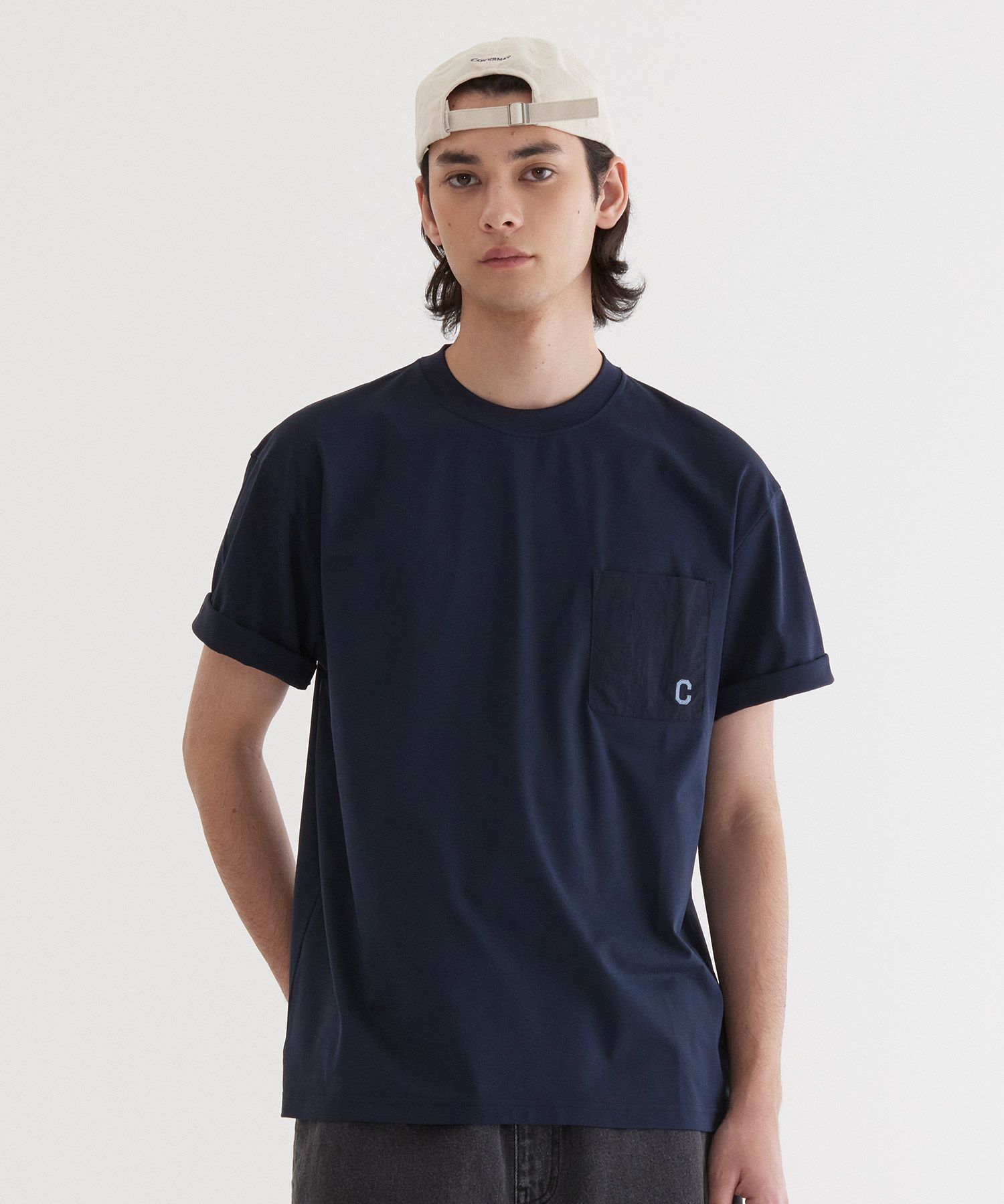 Tシャツ・カットソー COVERNAT Sorona Nylon Pocket T-Shirt Dark Navy MUSINSA | COVERNAT Sorona Nylon Pocket T-Shirt Dark Navy