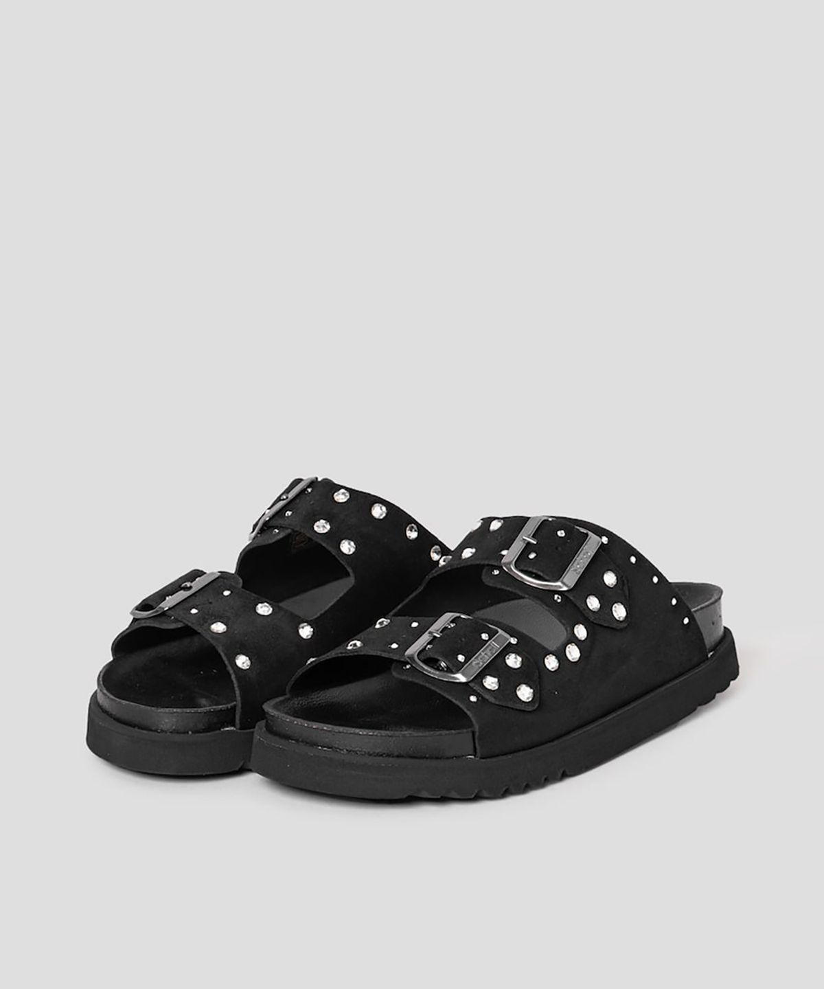 숄(SCHOLL) [Scholl X SWAROVSKI] 코르크 투스트랩 샌들  블랙 (HH54K2H185)