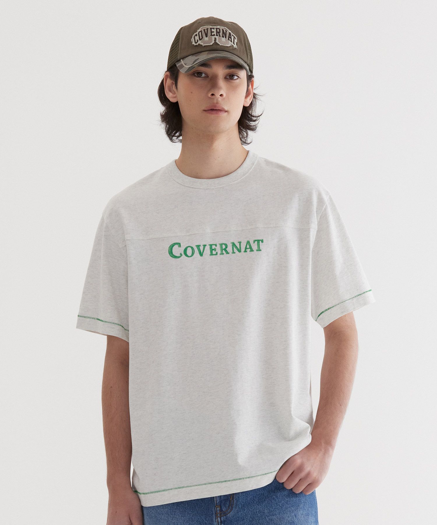 Tシャツ・カットソー COVERNAT Painting Graphic Cutting Line T-Shirt Magenta MUSINSA | COVERNAT Painting Graphic Cutting Line T-Shirt Magenta