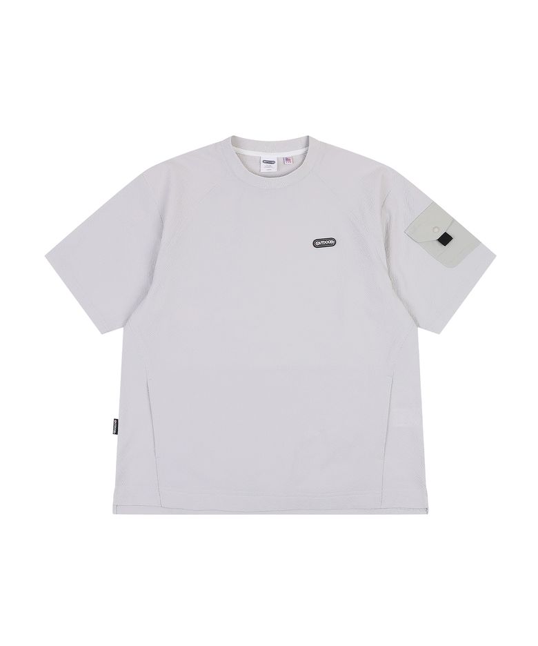 SHEER SUCKER T SHIRTS (LIGHT GRAY)