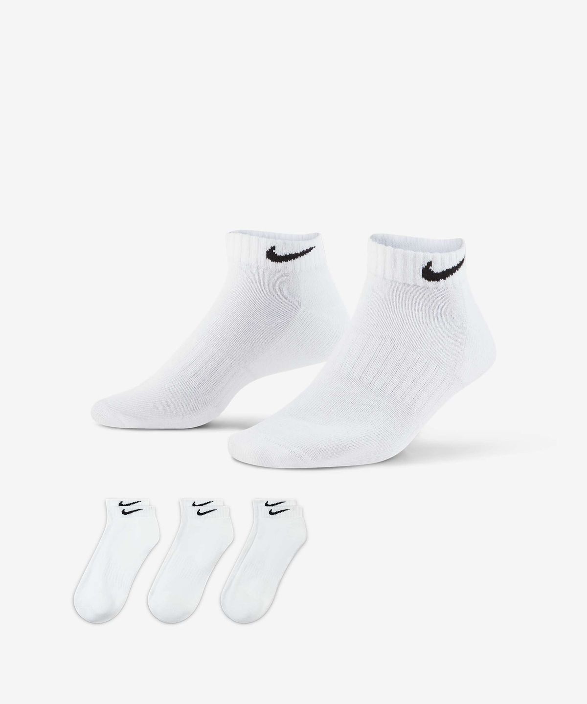 나이키(NIKE) 에브리데이 쿠션 트레이닝 로우 삭스(3켤레) - 화이트:블랙 / SX7670-100