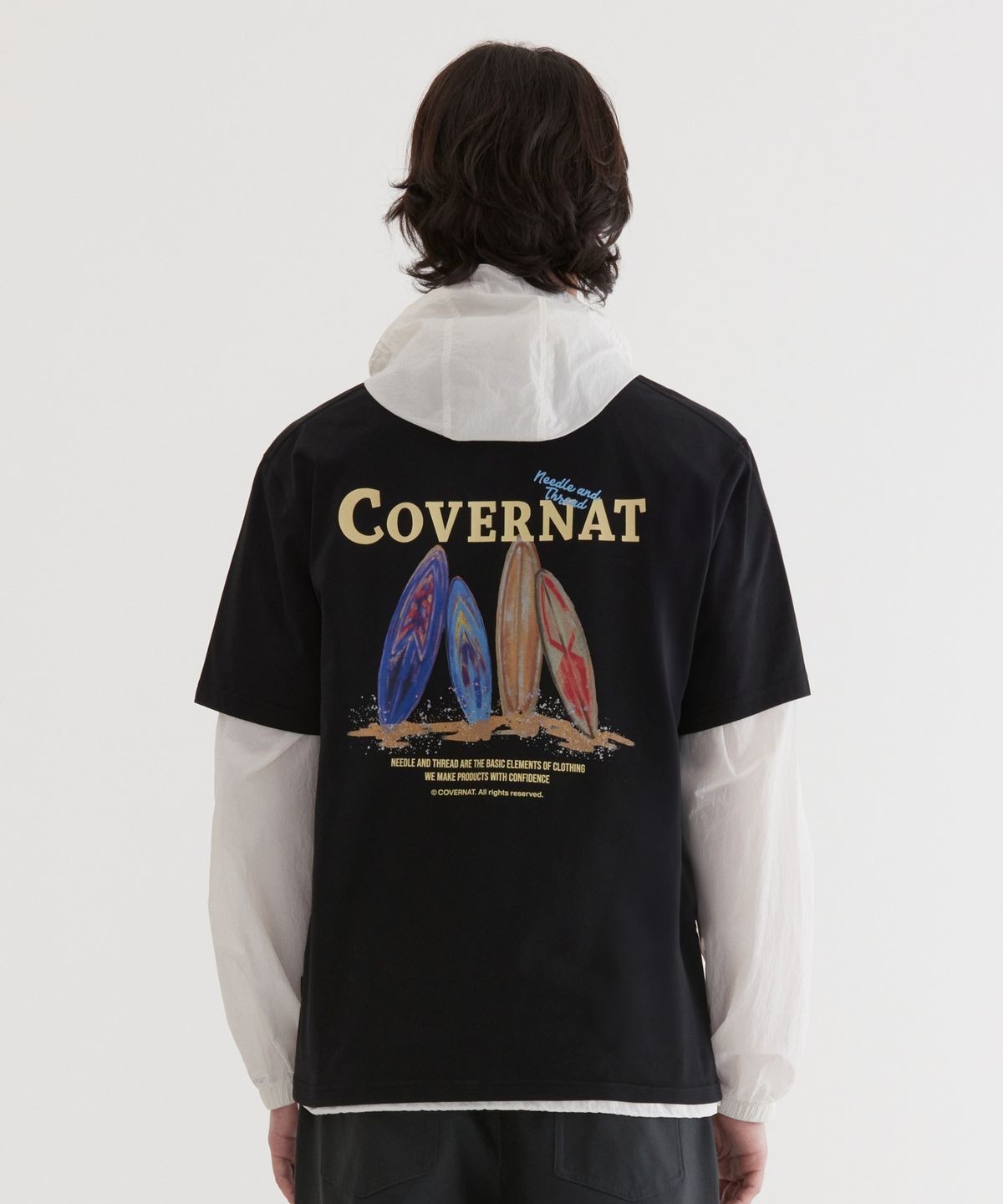 커버낫(COVERNAT) 수피마 쿼드 보드 그래픽 티셔츠 Black
