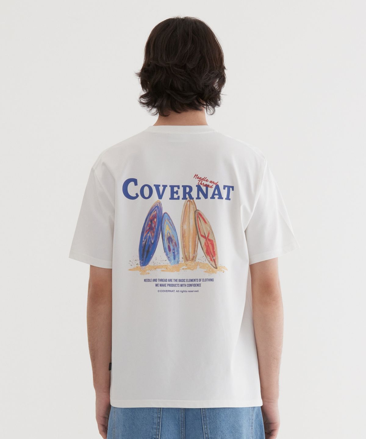 커버낫(COVERNAT) 수피마 쿼드 보드 그래픽 티셔츠 White