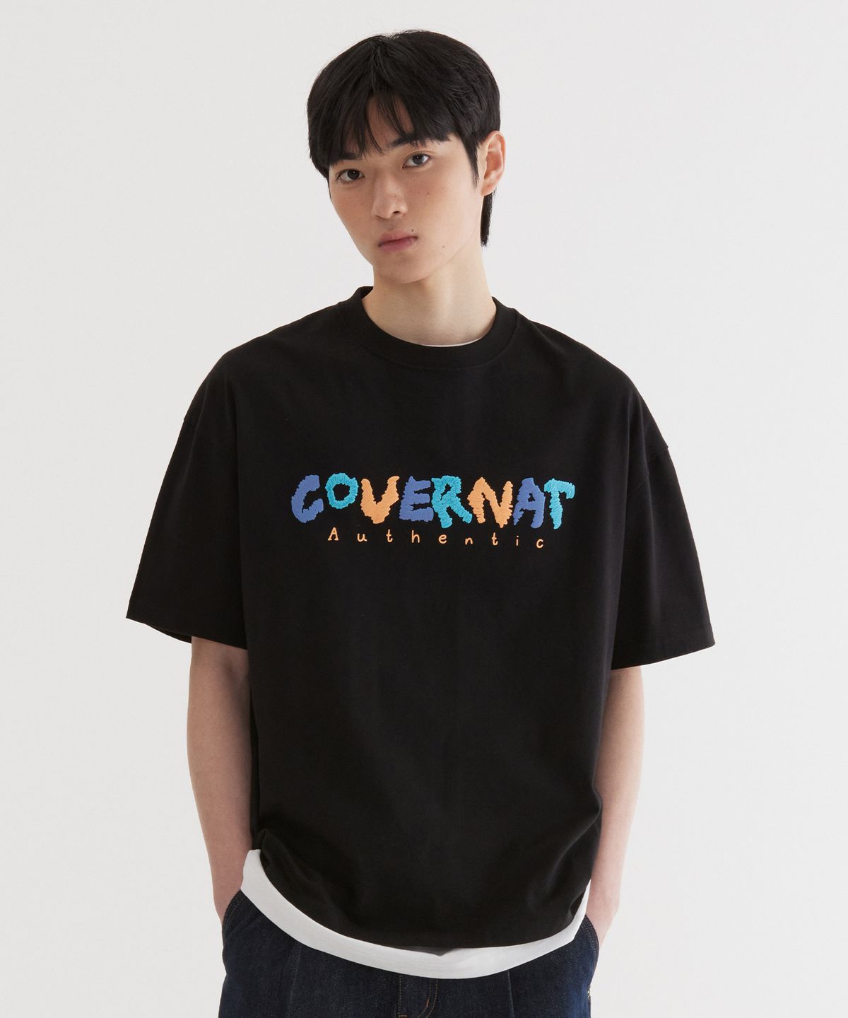 커버낫(COVERNAT) 두들 로고 그래픽 티셔츠 Black