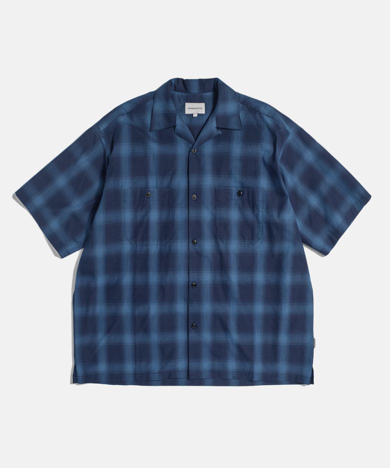 [JPN Fabric] 2 Pocket S/S Work Shirt Indigo Ombre