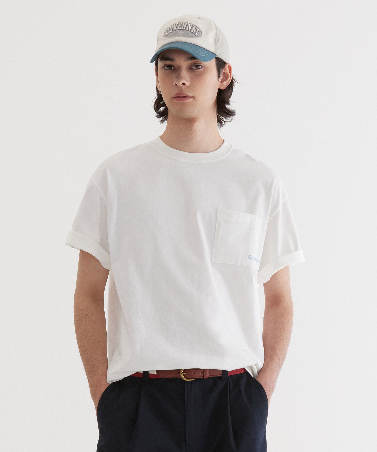 Tシャツ・カットソー COVERNAT Basic Pocket T-Shirt White MUSINSA | COVERNAT Basic Pocket T-Shirt White
