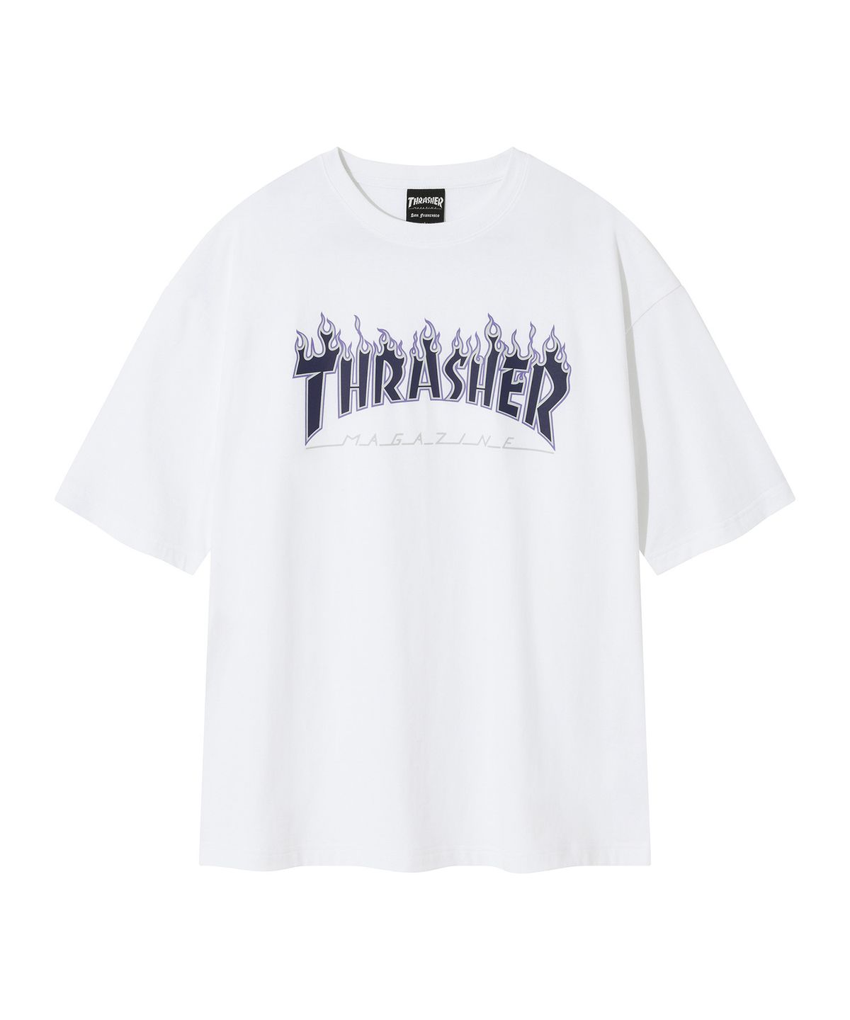 트레셔(THRASHER) 플레임 반팔 티셔츠 화이트