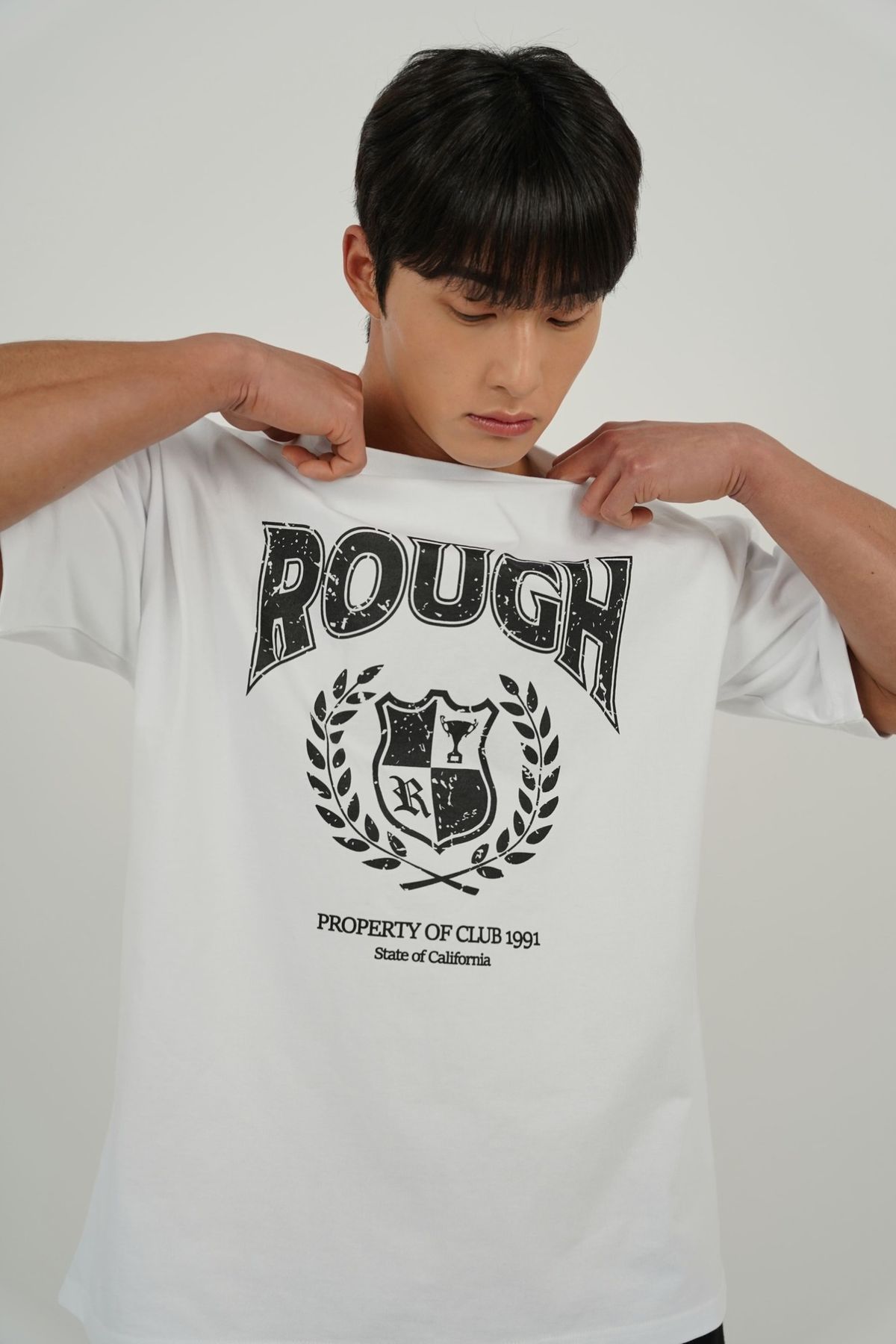 러프 애슬레틱(ROUGH ATHLETIC) [헤비코튼] 헤리티지 로고 티셔츠 -White