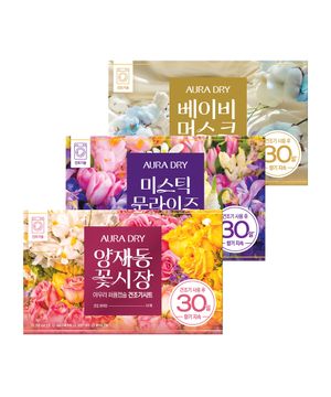아우라 30일 향기지속 퍼퓸캡슐 건조기용 드라이시트 80개입 (3종 택1)