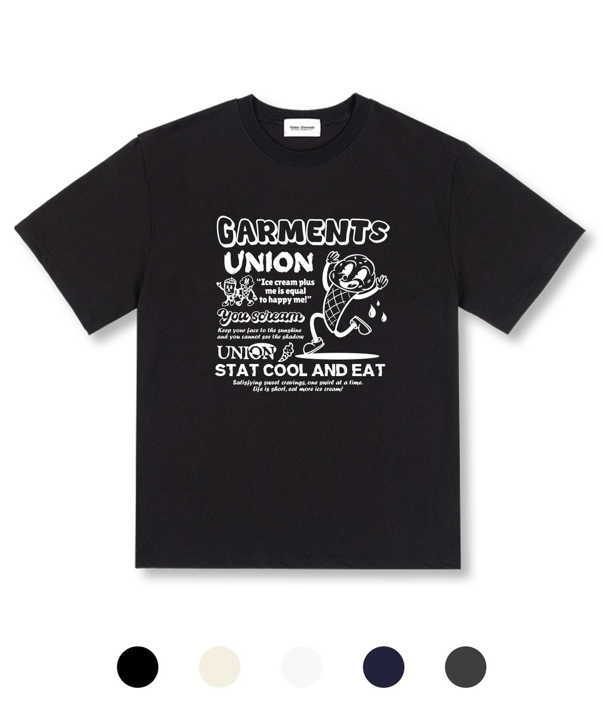 유니온가먼츠(UNION GARMENTS) 가먼츠 아이스크림 오버핏 반팔 티셔츠 5 COLOR