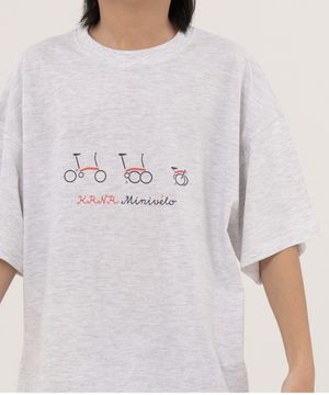 미니벨로 오버사이즈 주니어 반팔티 챠콜, 멜란지