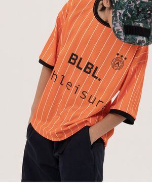 코어 BLBL 클래식 풋볼 티셔츠 스트라이프 오렌지