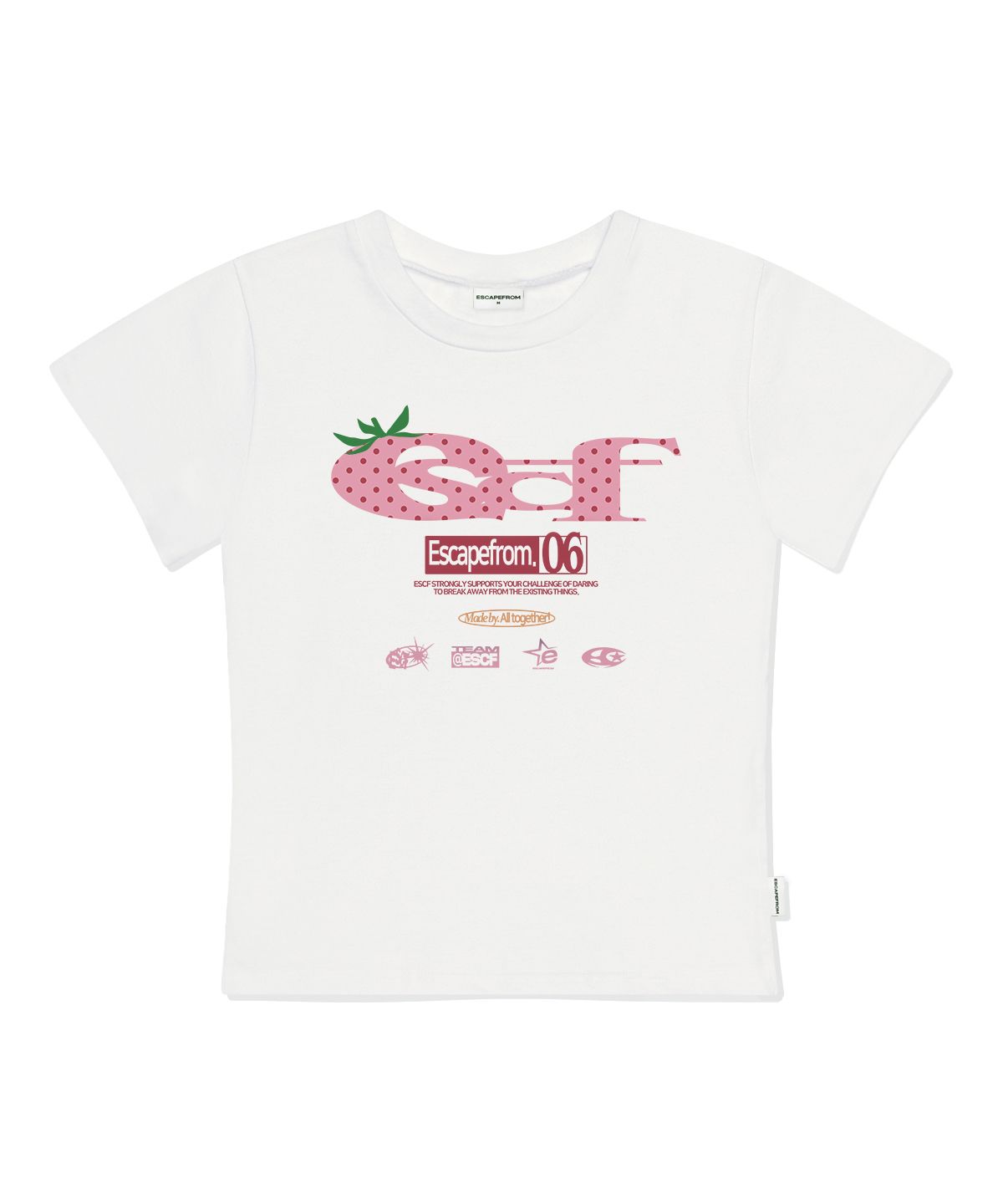 ESCAPEFROM☆ESCF LOGO COLLAGE PRINT SLIMFIT T-shirt ESCAPEFROM ESCF Logo Collage Print Slim Fit Short Sleeve T