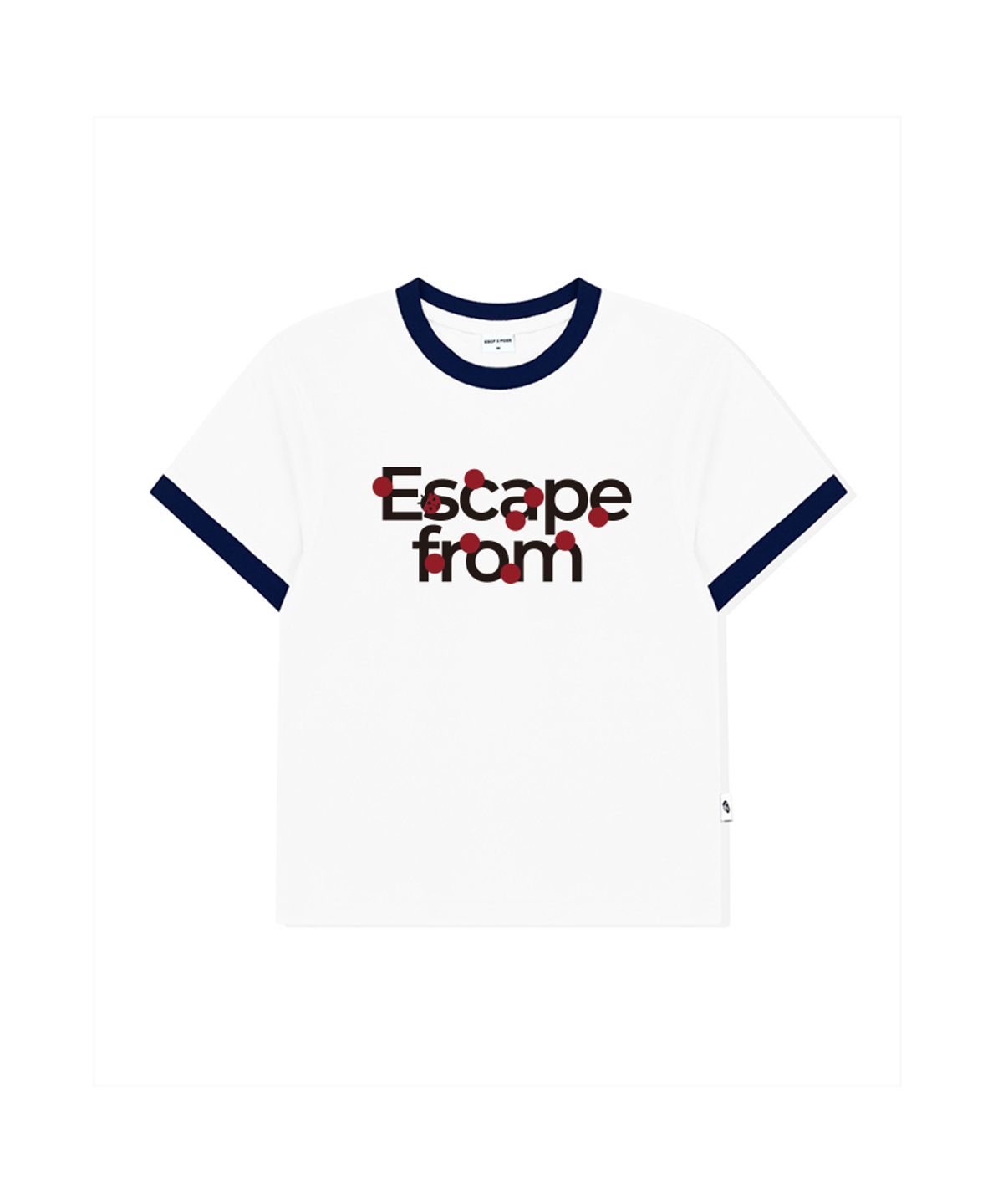 이스케이프프롬(ESCAPEFROM) 로고 레이디버그 프린트 링거 반팔티 네이비