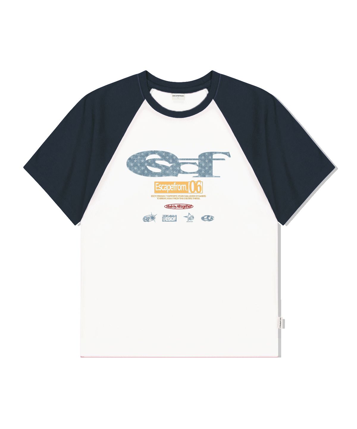 Tシャツ・カットソー ESCAPEFROM STARCHAMO ESCF LOGO COLLAGE PRINT SLIMFIT T-shirt MUSINSA公式 | ESCAPEFROM Star Camo ESCF Logo Collage Print