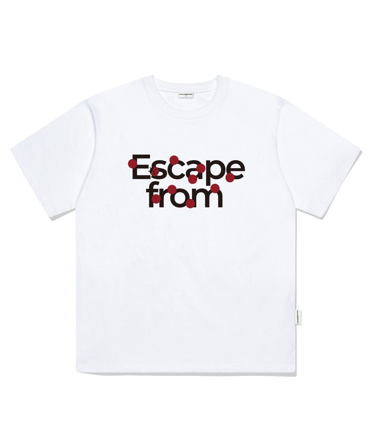 이스케이프프롬(ESCAPEFROM) 로고 레이디버그 프린트 오버핏 반팔티 화이트